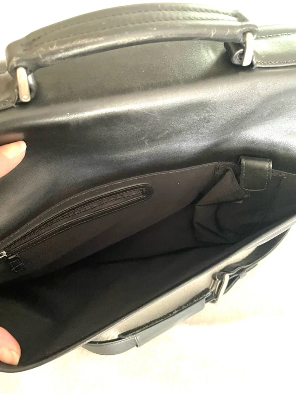 Vintage Coach Black Leather & Nylon Briefcase w/ Padded Laptop Compartment